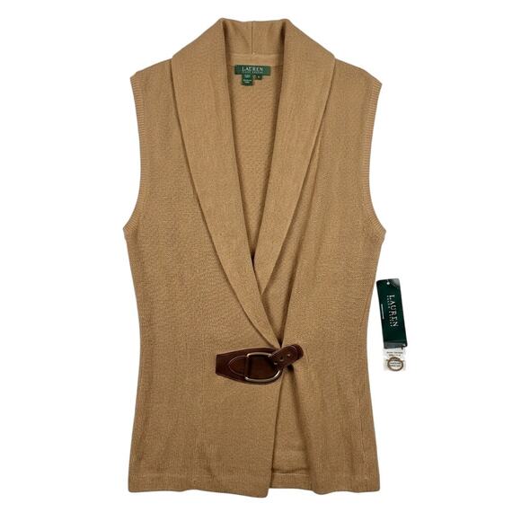 Lauren Ralph Lauren Sweaters - Lauren Ralph Lauren Knit Sleeveless Wrap Top Size Large